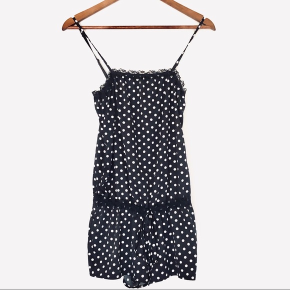 Sophie and Me Lace Trim Polka Dot Romper - Picture 1 of 4
